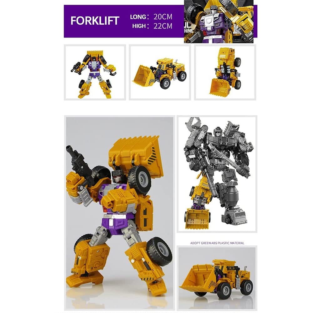 6-in-1 Transformable Dinosaur King Kong Series Robot Model Toy - Engineering Vehicle Deformation Playset for Kids | STEM Learning & Action Figure Collection