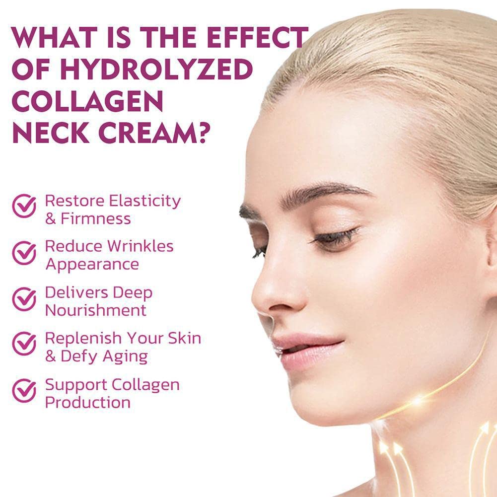 Hydrolyzed Collagen Neck Cream for Firming & Anti-Wrinkle - Whitening Swan Neck Treatment | Hydrating Neck Care for Smooth, Youthful Skin | Perfect for Daily Skincare Routine & Special Occasion Prep