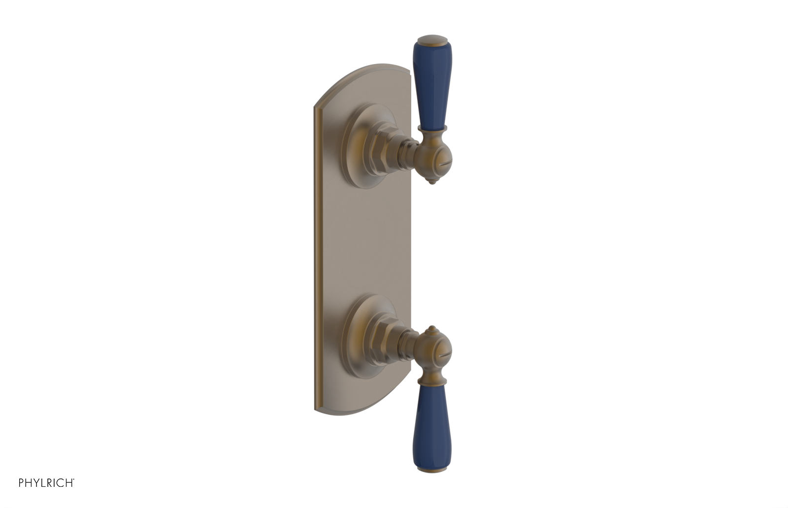 Jamestown Thermostatic Shower Valve with Volume Control & Diverter - Navy Blue Accents (Model 4-738) | Perfect for Modern Bathroom Renovations & Spa-Like Shower Experiences