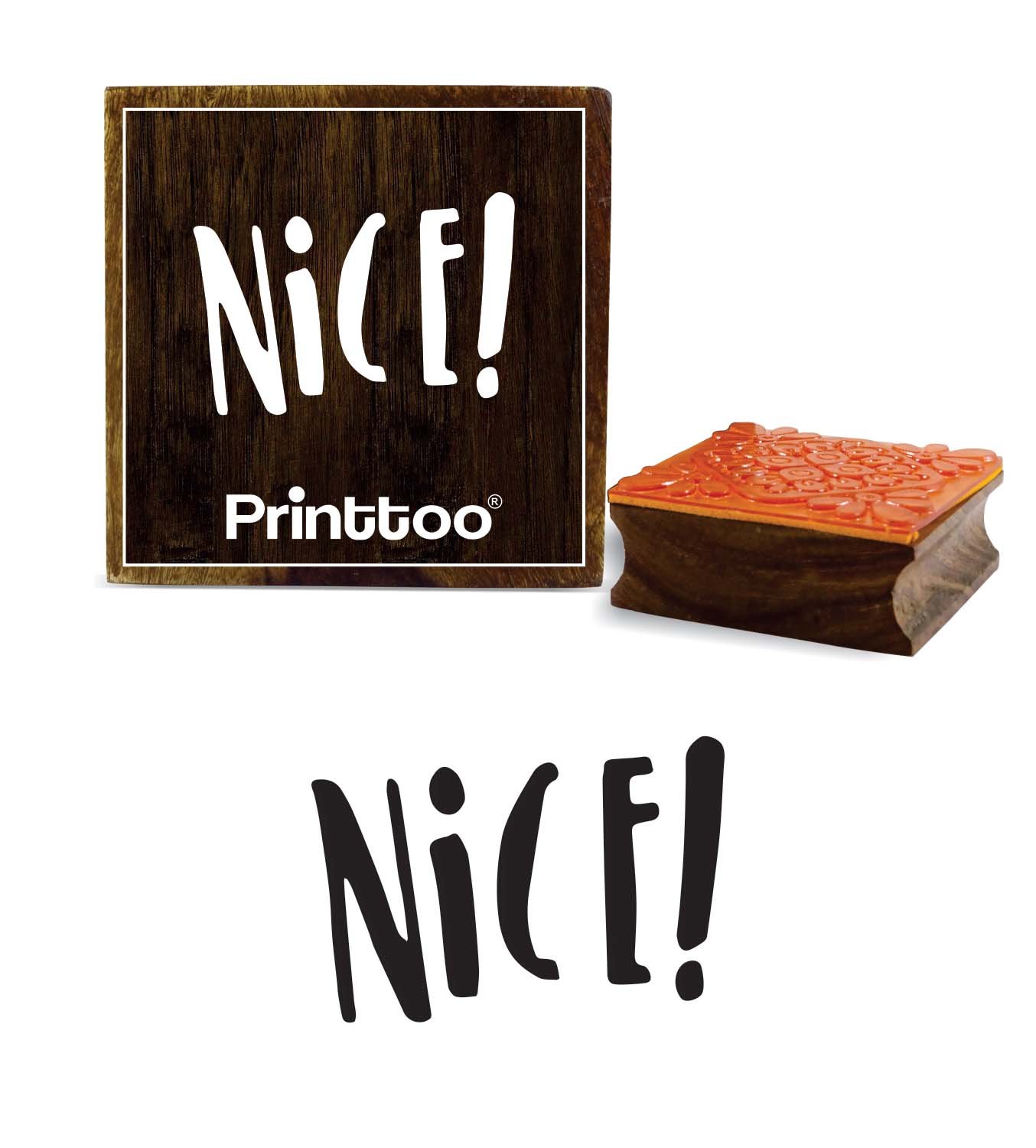 2 x 2 Inches Square Wooden Rubber Stamp for Scrapbooking & Diary Cards - Beautiful Word Design - Perfect for DIY Crafts, Journaling, and Handmade Greeting Cards