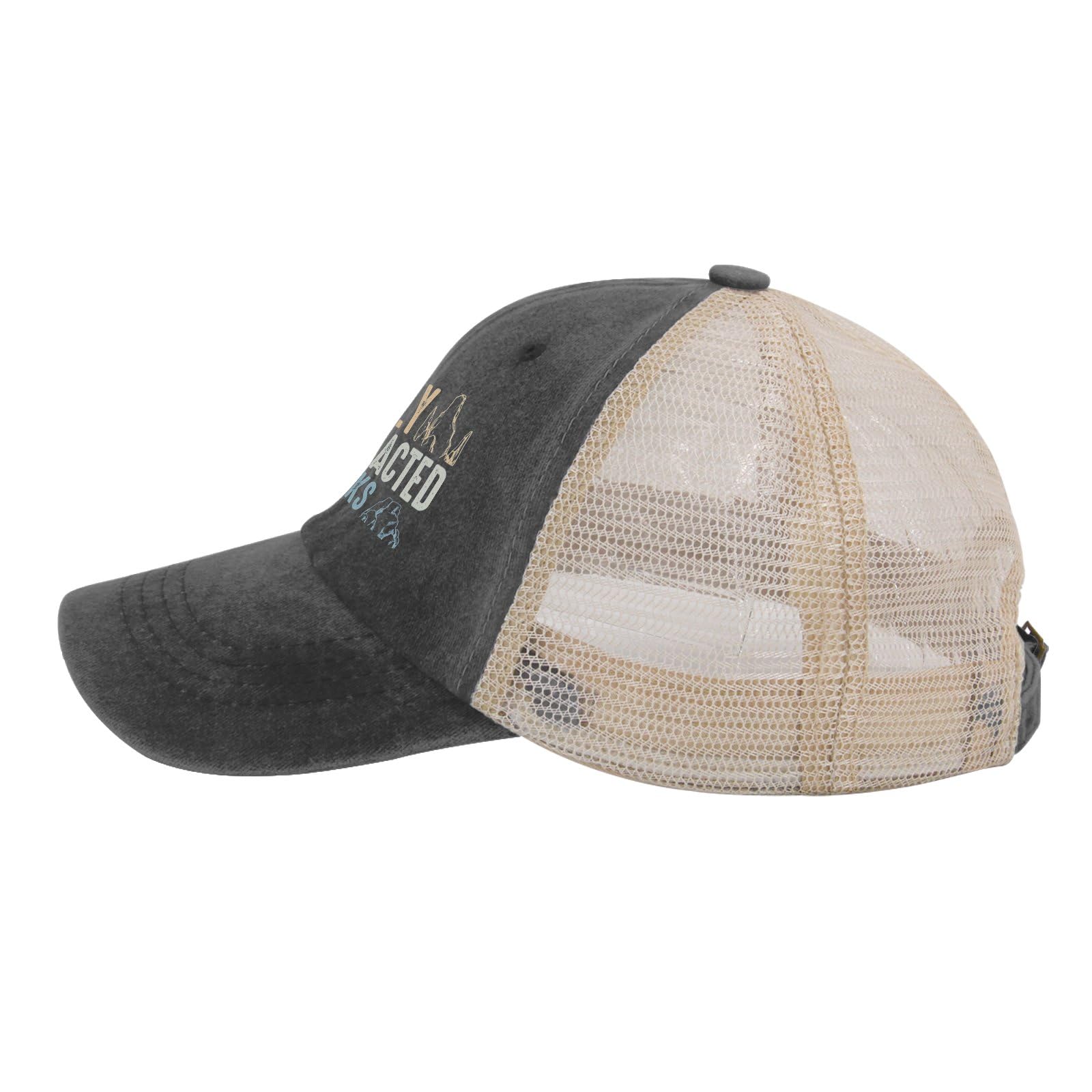 Trendy Black Golf Hat for Men & Women - Unique Distracted by Rocks Design - Perfect for Driving, Golfing & Outdoor Activities