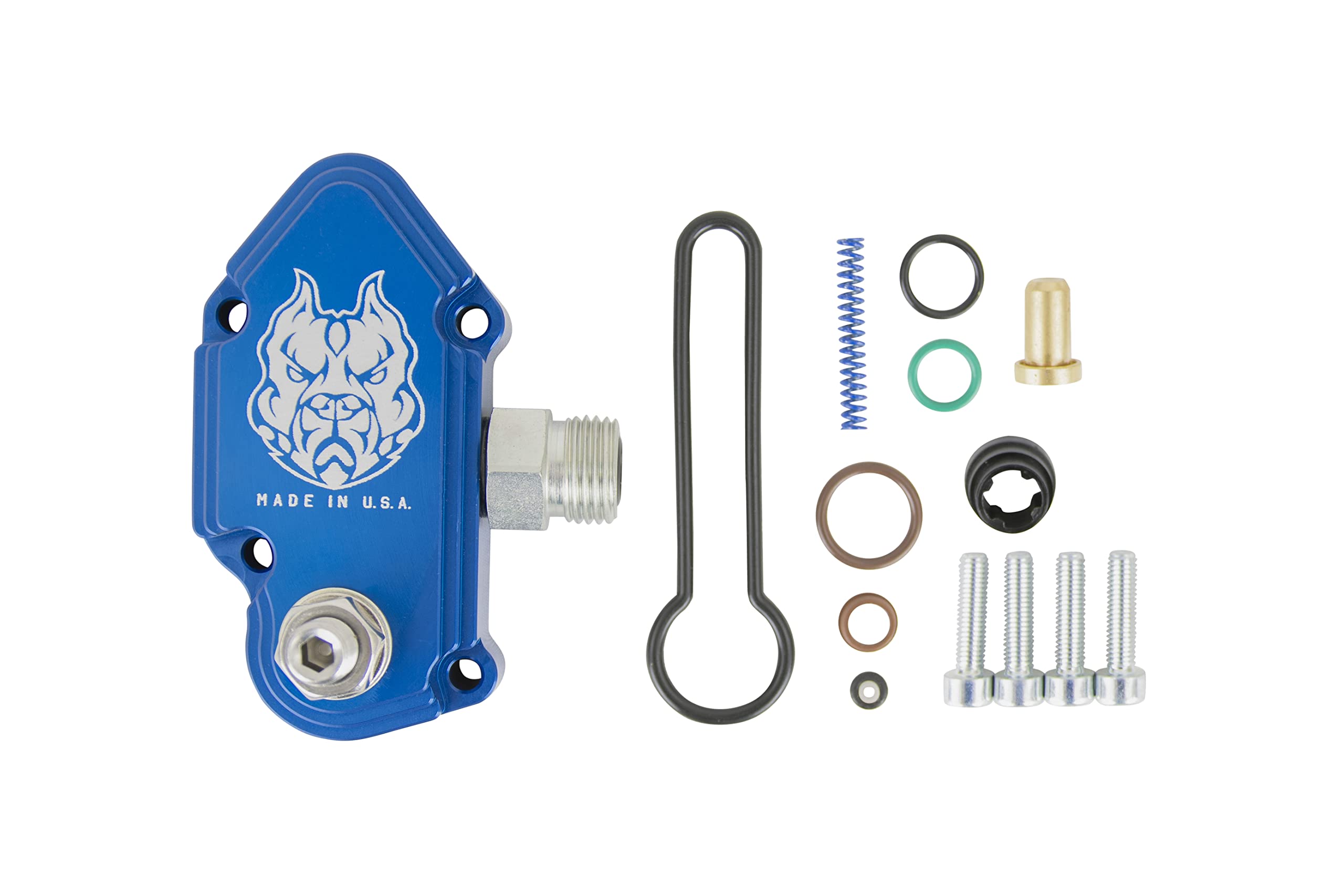 Sinister Diesel Blue Spring Kit with Adjustable Billet Spring Housing - High Performance Fuel Regulator Kit for 2003-2007 Ford Powerstroke 6.0L - Easy Fast Installation - Improves Fuel Pressure & Engine Performance for Trucks & Diesel Vehicles