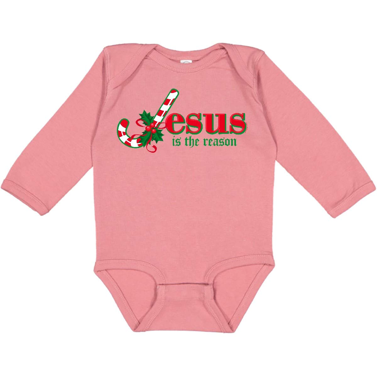 Inktastic Candy Cane Jesus Christmas Baby Long Sleeve Bodysuit - Perfect for Holiday Photos, Church Events & Festive Family Gatherings
