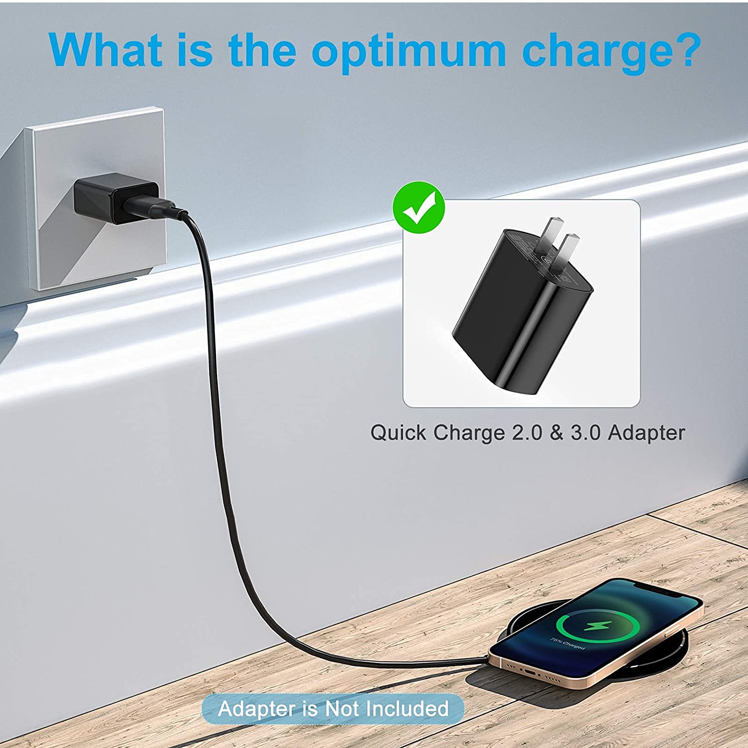 Fast Wireless Charger Pad 10W for Huawei Mate 30 - Soft Touch Surface, Qi-Certified Charging Station for Home, Office & Travel | Compatible with Smartphones & AirPods