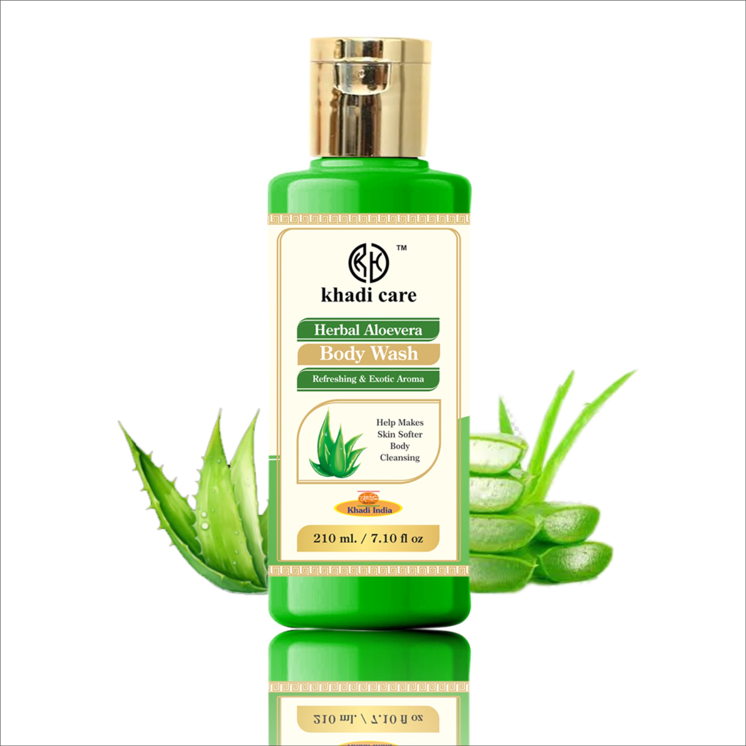 Khadi Care Herbal Aloe Vera Body Wash for Soft & Hydrated Skin | Refreshing Exotic Aroma | 210ml | Perfect for Daily Shower & Spa Relaxation at Home