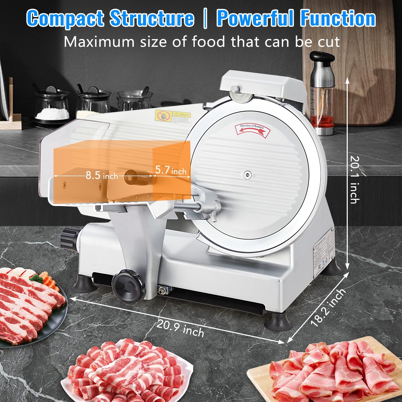 240W Electric Meat Slicer with 10