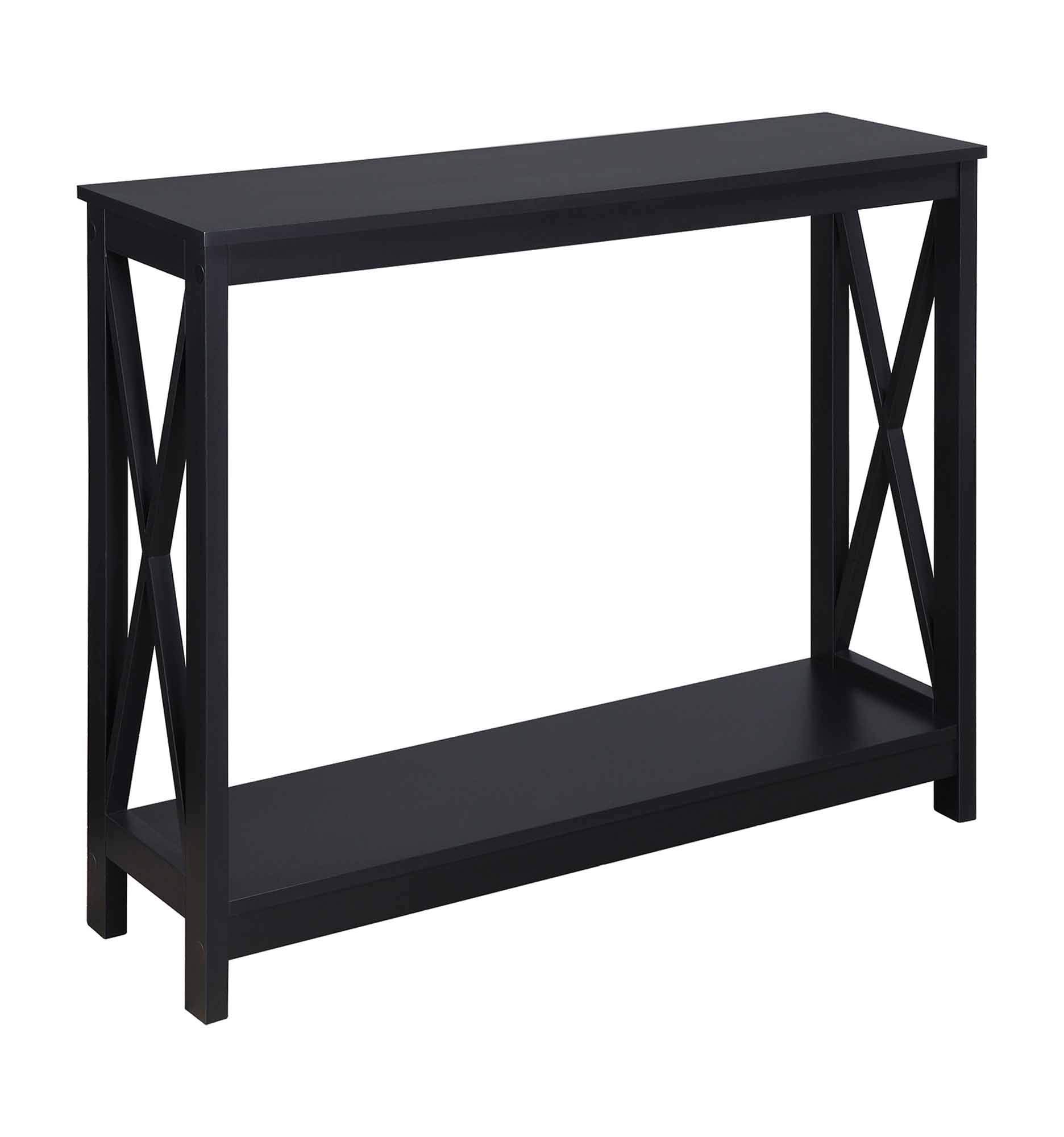 Oxford Console Table with Shelf - Modern Black Entryway Table for Hallway, Living Room & Bedroom - Sturdy & Stylish Home Decor Furniture