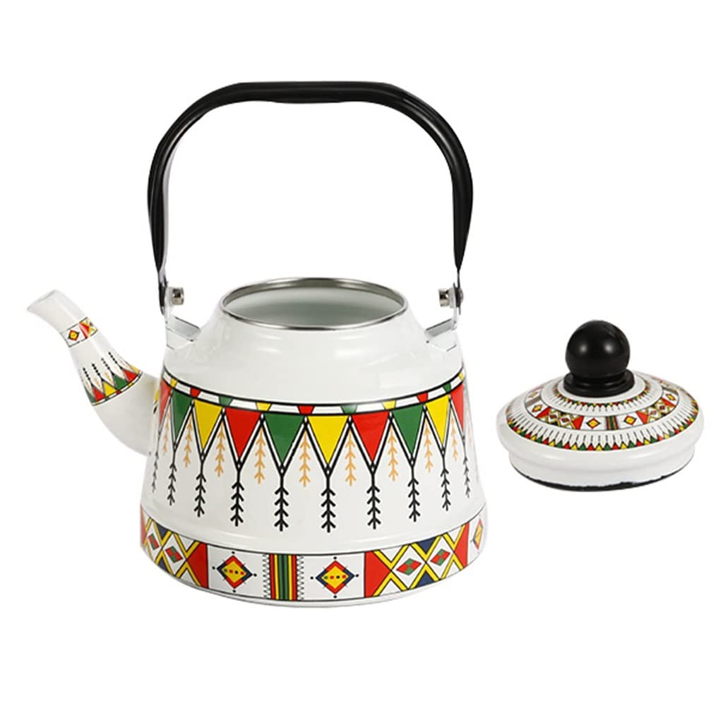 EKDSPW 2.5L Enamel Tea Kettle - Durable Heat-Resistant Stovetop Teapot with Wheat Ear Design - Perfect for Home Kitchen, Camping & Afternoon Tea Time