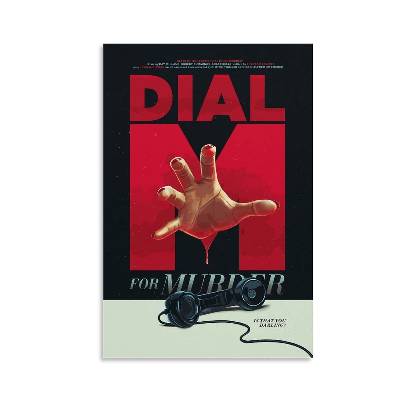 DIAL M FOR MURDER Movie Poster - Vintage Canvas Wall Art for Living Room & Bedroom Decor - Classic Film Aesthetic Painting for Home Theater & Office Wall Decor