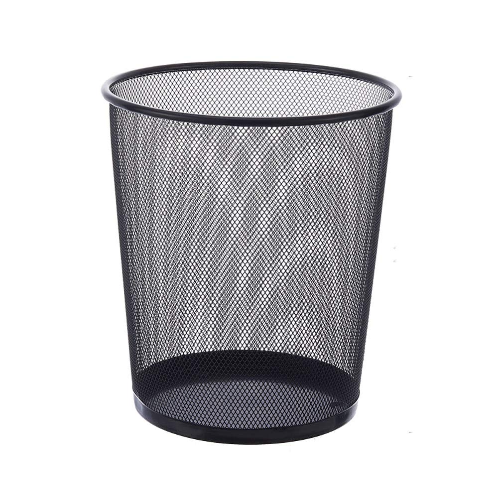 Stainless Steel Mesh Trash Can - Small Black Waste Bin for Kitchen, Living Room, Office - Durable Thickened Wire Garbage Basket for Paper & Household Waste | Perfect for Home, Office & Dorm Use