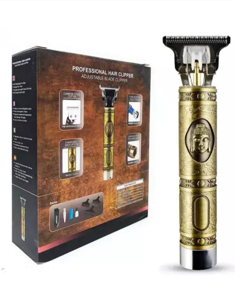 Gsha Professional Men's Hair Trimmer & Clipper - Buddha Style Retro Oil Head for Close Precise Cuts, Multicolor - Perfect for Home Grooming, Barber Shops & Travel