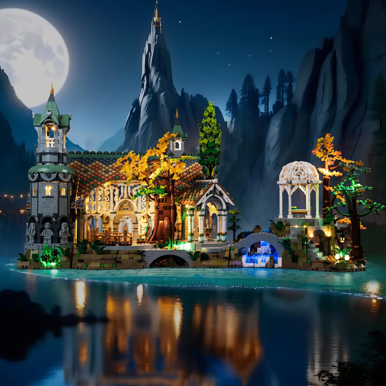 BrickBling LED Light Kit for Lego 10316 Rivendell Set - Compatible with Lord of The Rings Lego Building Blocks (Lights Only, No Model Included) - Perfect for Lego Display, Night Light & Home Decor