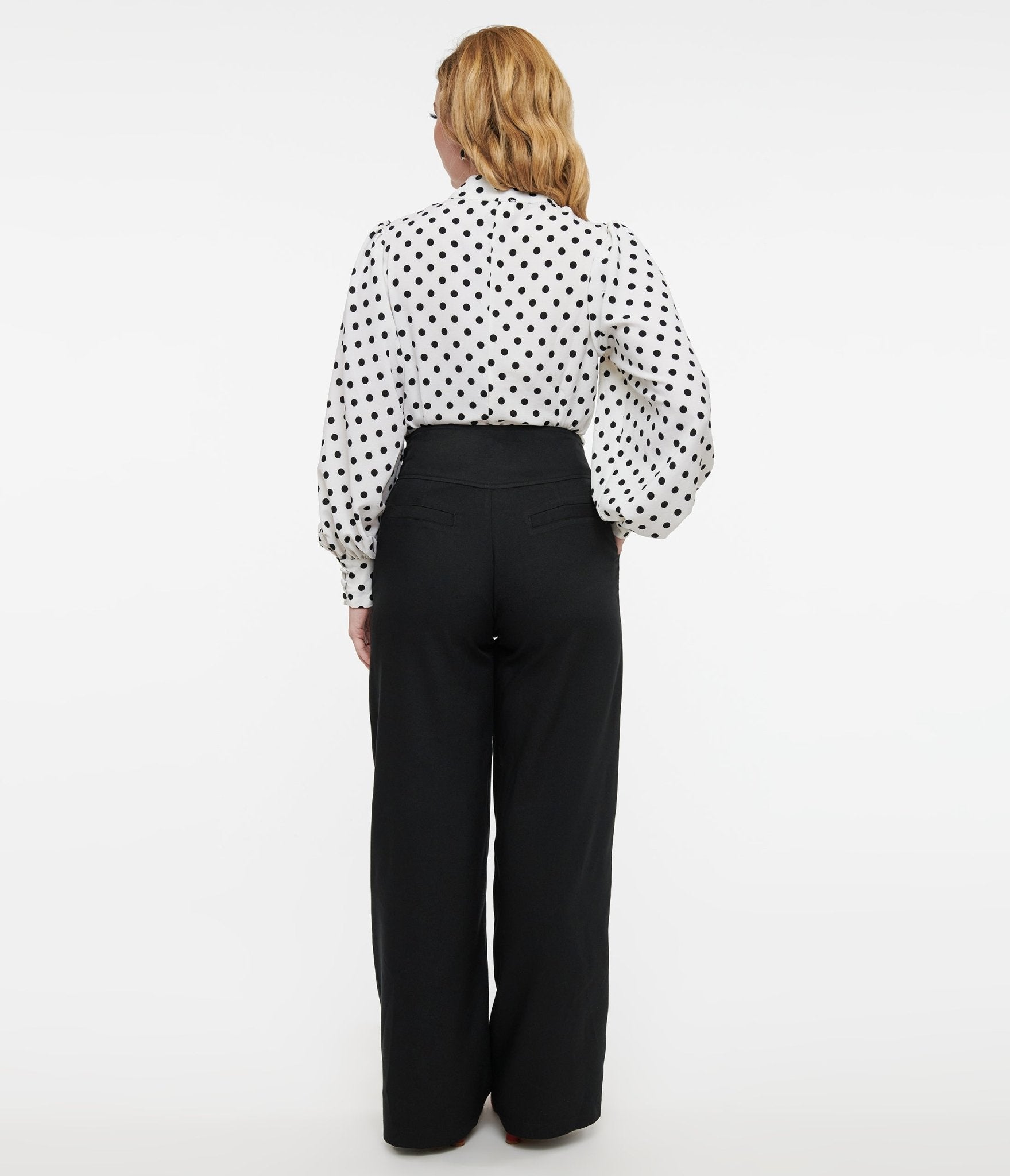 Vintage Black Double Belt Woven Pants for Women - High Waisted Wide Leg Trousers - Boho Chic Fashion for Casual Outings & Office Wear