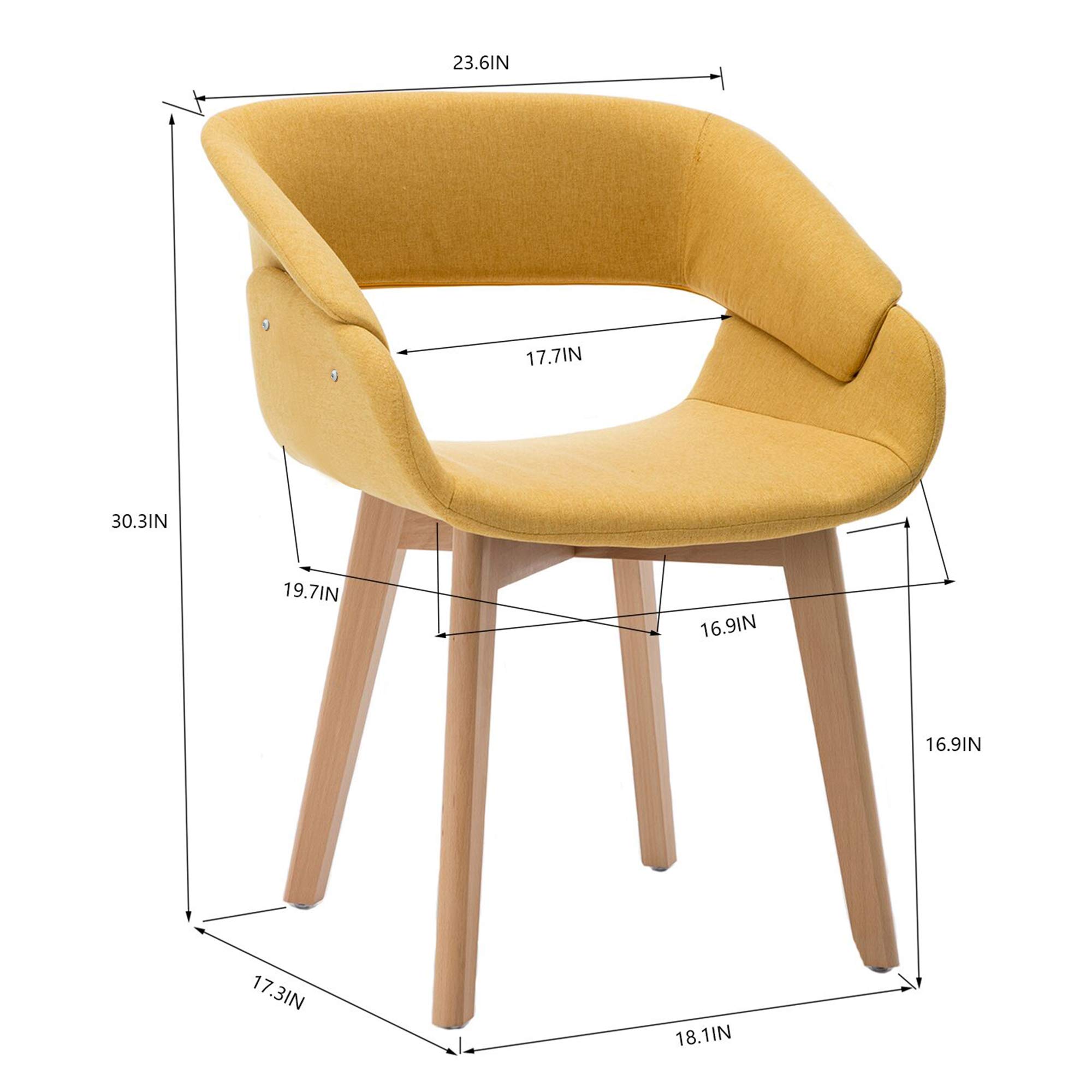 **Ivinta Dining Chairs Set of 2 - Modern Upholstered Fabric Kitchen Chairs with Solid Wood Legs, Accent Chairs for Living Room, Restaurant & Home Decor (Yellow) - Perfect for Dining, Entertaining & Small Spaces**