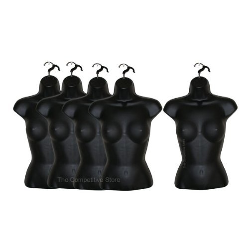 XS157BLACK Female Mannequin Form - Adjustable Dress Form for Fashion Design, Sewing & Tailoring - Perfect for Boutique Displays, Fitting Rooms & DIY Clothing Projects