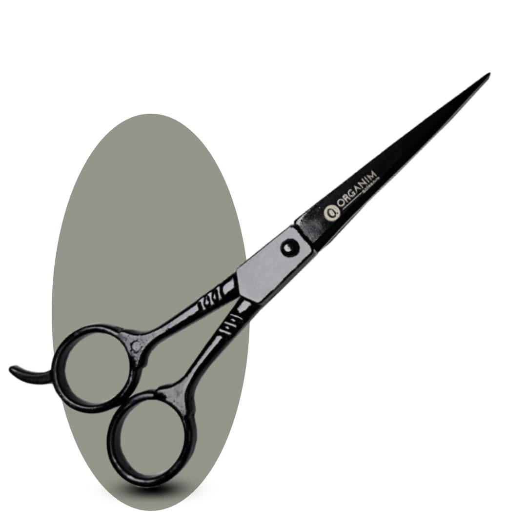 Professional Barber Scissors for Hair Cutting - Stainless Steel Small Haircut Scissors (1-Piece Set, Black) - Perfect for Salon, Home Haircuts & Styling
