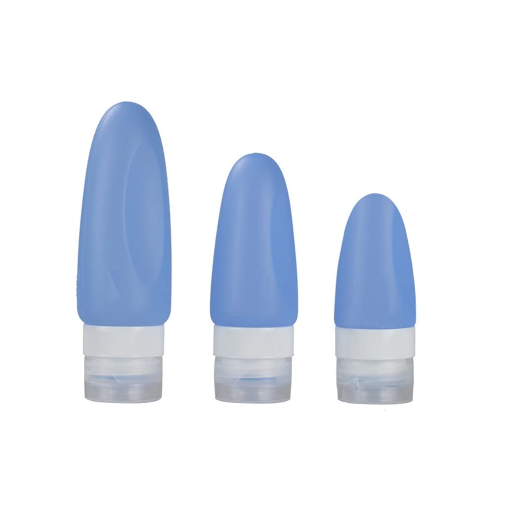 HXR 3-Pack Travel Bottles Set (89ml+60ml+37ml) - Leak Proof Silicone Toiletry Containers for Shampoo, Lotion & Cosmetics | TSA Approved Portable Empty Bottles for Air Travel, Gym & Vacation Essentials