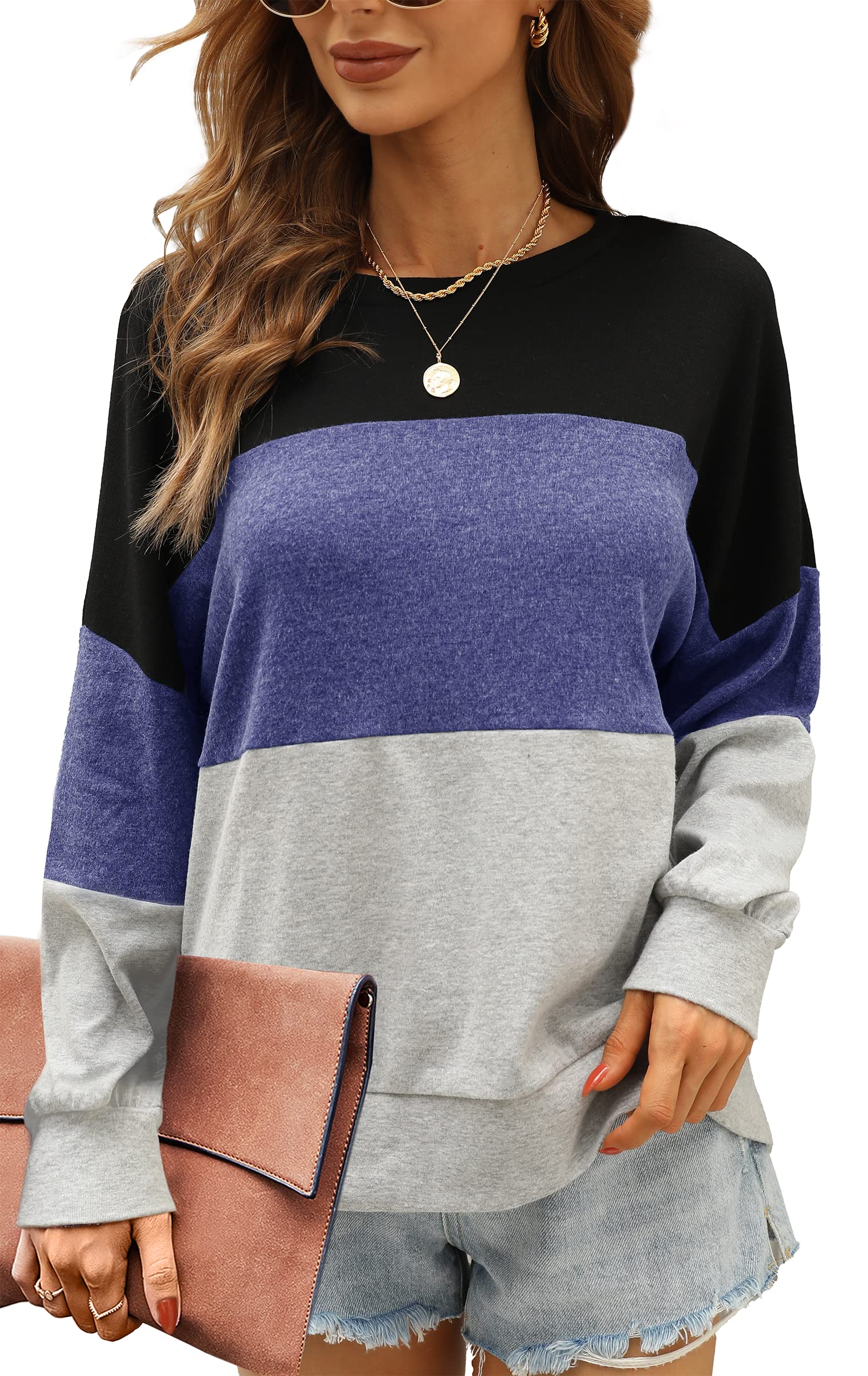 Odosalii Women's Waffle Knit Lace Top Long Sleeve Tunic Blouse - Cute Casual Shirt for Fall & Winter, Perfect for Office, Date Night and Everyday Wear