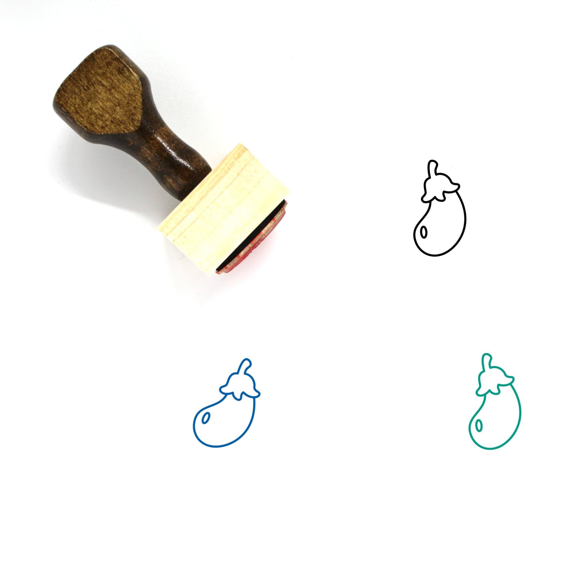 Eggplant Wooden Rubber Stamp No. 41 (3