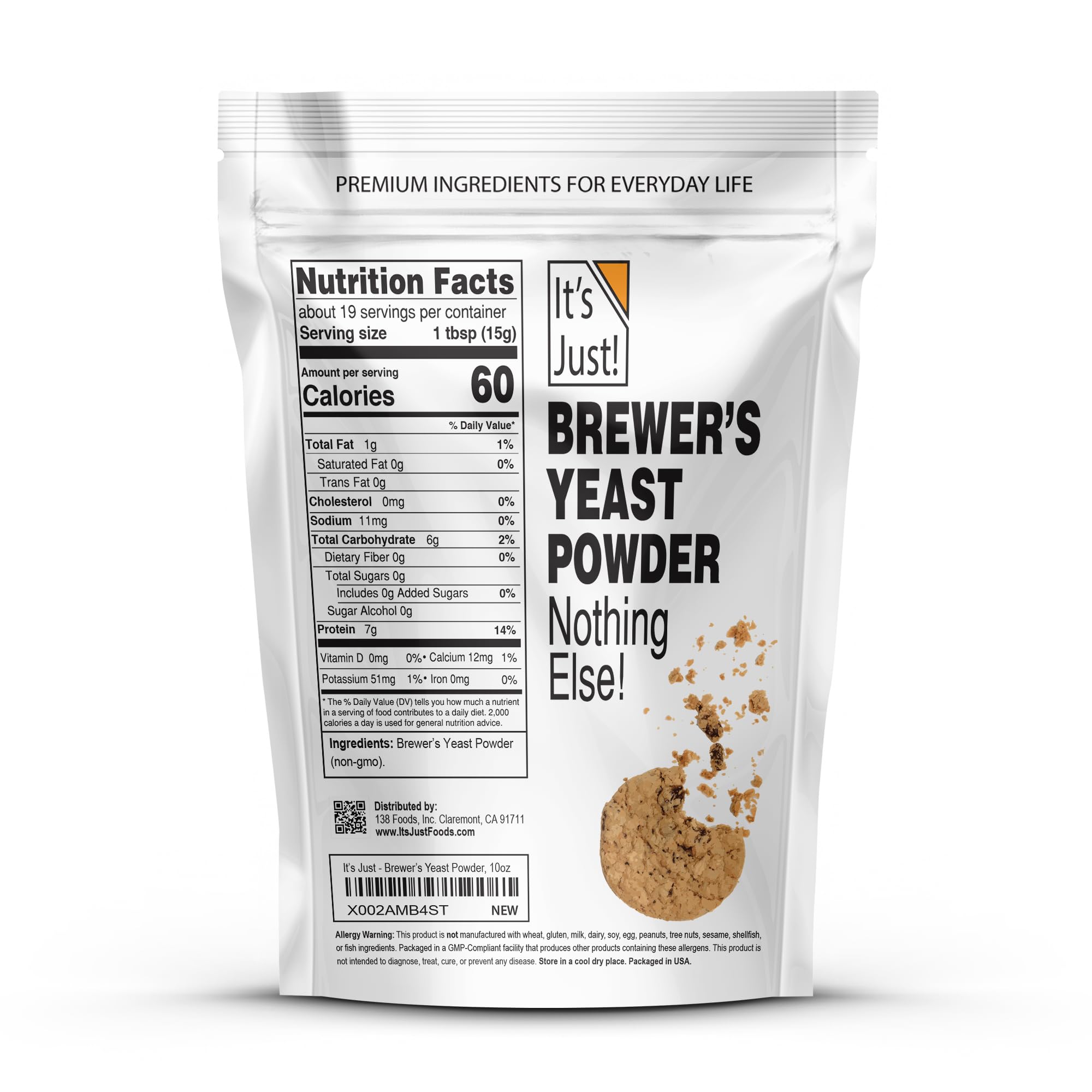 Organic Brewer's Yeast Powder for Lactation Support - 10oz | Keto Baking, Sourdough Bread & Lactation Cookies | Boosts Mother's Milk Supply | Perfect for Nursing Moms & Healthy Recipes