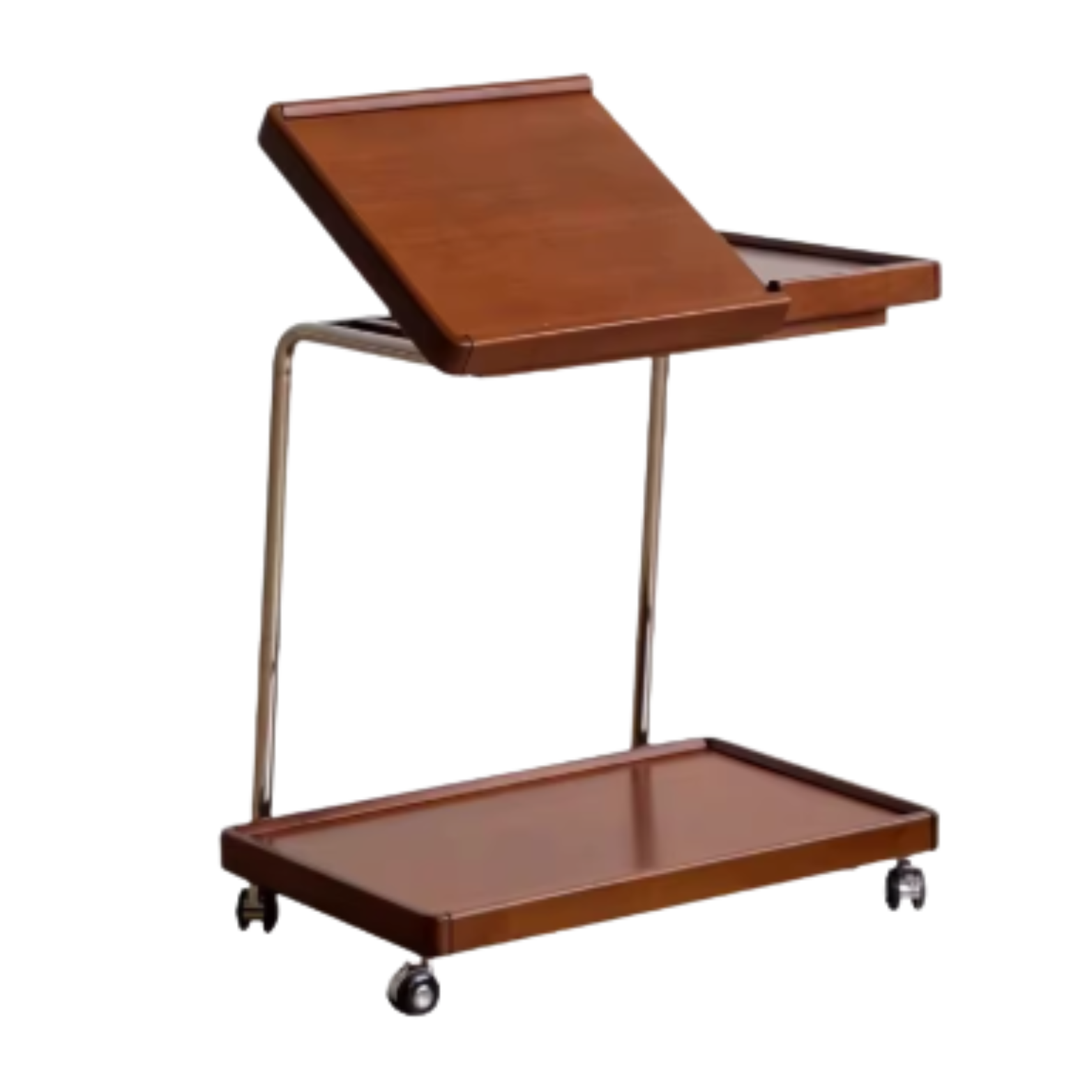 24.4x16.4x24.4 inch / 62x41.7x62.3cm / Teak Color / Poplar side table (replica model)