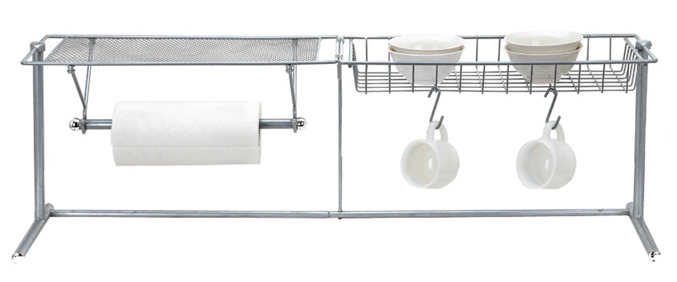 EW198 Over The Kitchen Sink Organizer - Expandable Dish Drying Rack, Sponge Holder & Utensil Storage - Perfect for Small Spaces, Apartments & RV Kitchens