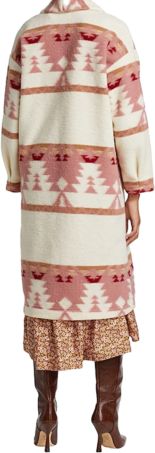 Women's Long Fleece Coat - Stylish Winter Poncho with Pink & White Color Options | Perfect for Outdoor Activities, Travel & Casual Wear