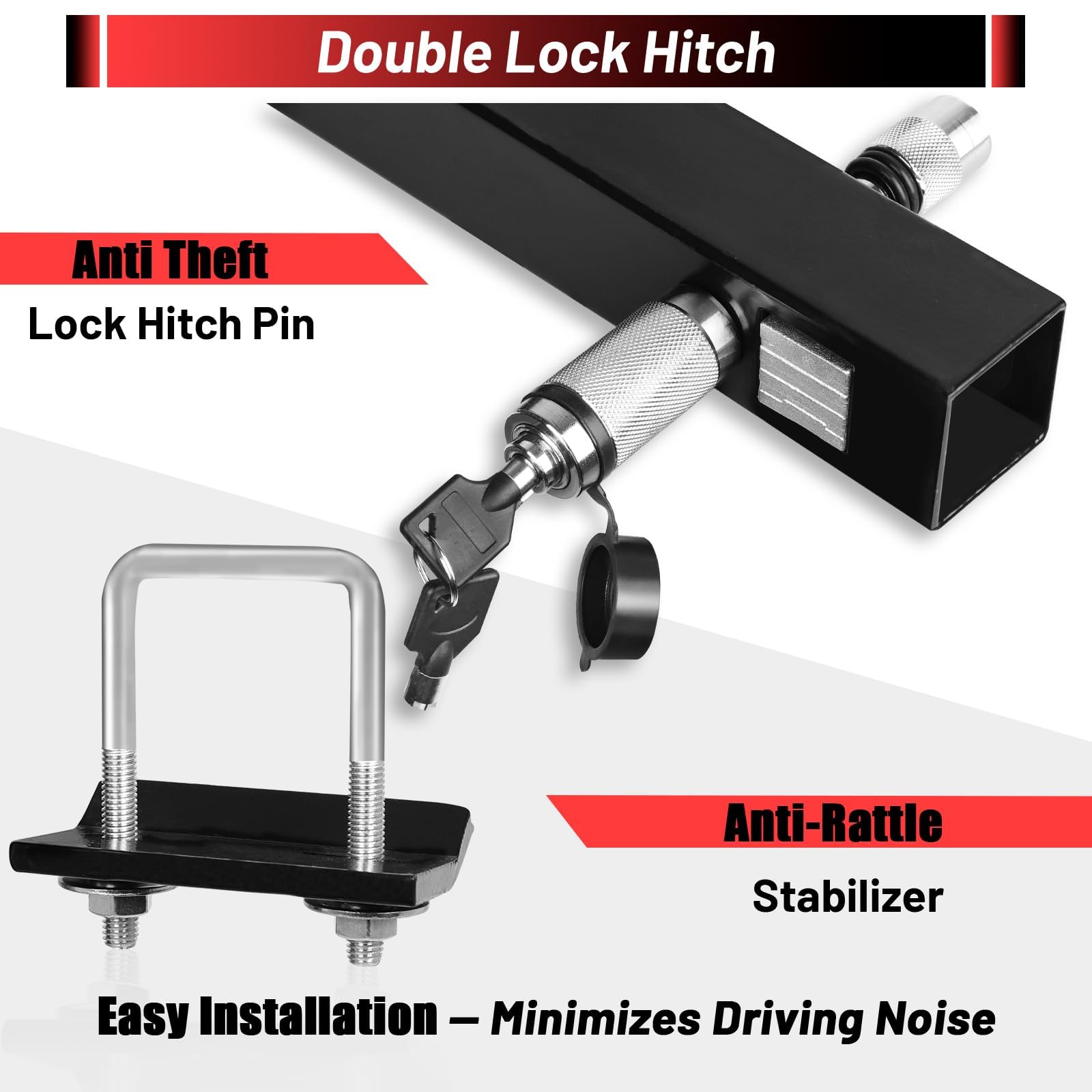 2-Bike Hitch Mount Rack for Cars - Holds 2 x 35 lbs Bicycles, Quick Release, Foldable & Wobble-Free Design with Hitch Lock - Fits 2-Inch Receiver | Perfect for Road Trips, Camping & Outdoor Adventures