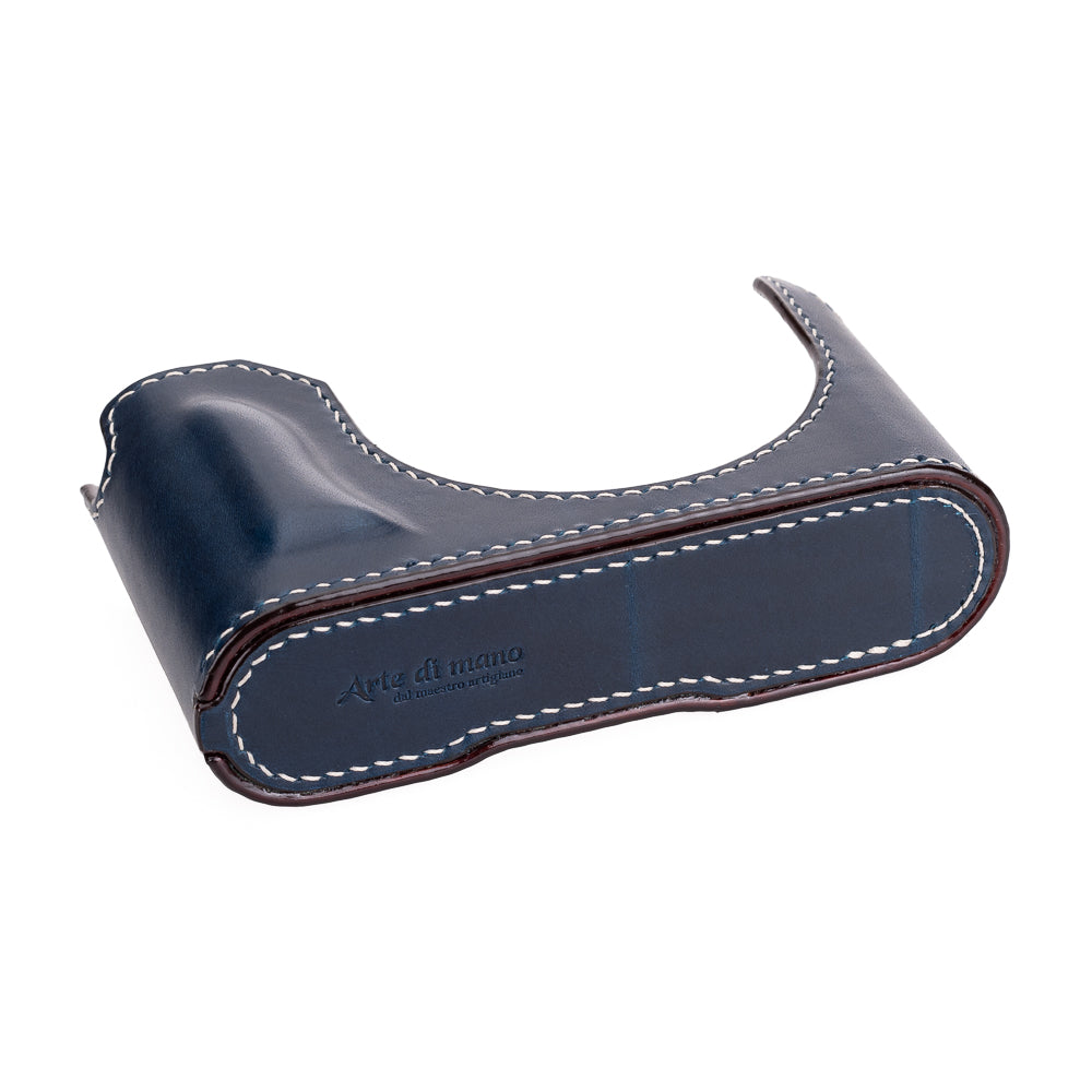 Arte di Mano Genuine Leather Half Case for Leica Q3 Camera - Type 1 SD with Screw Secured Design in Premium Buttero Navy | Perfect for Street Photography & Travel Protection