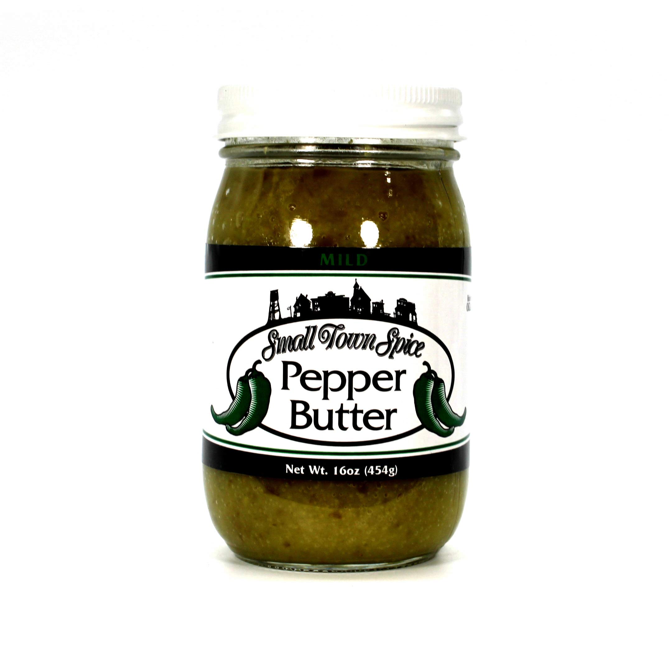 Deep Fork Small Town Spice Mild Pepper Butter Spread - Green Bell & Jalapeno Peppers - 16oz (454g) - Perfect for Sandwiches, Burgers, Crackers & Cooking Recipes