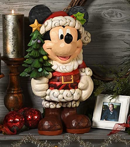 Jim Shore Disney Christmas Mickey Mouse Santa with Tree Ornament - 17