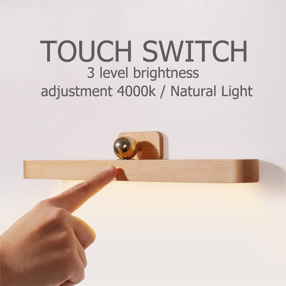Rechargeable LED Bathroom Light Fixture - 3-Level Dimmable Touch Control Vanity Mirror Light with Magnetic Mount for Bathroom, Living Room & Bedroom | Perfect for Makeup, Shaving & Ambient Lighting