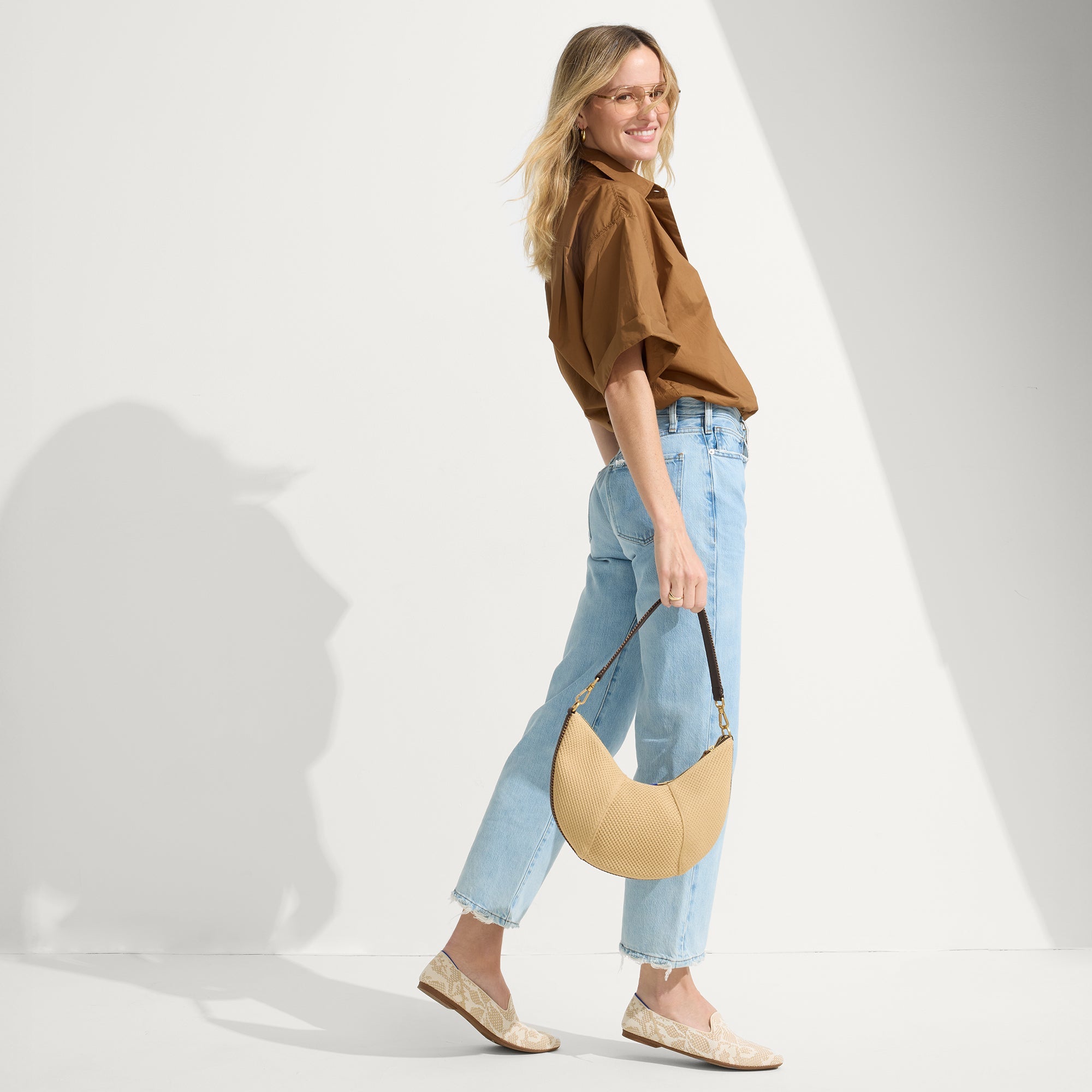 The Crescent Bag - Stylish Brown Butter Leather Crossbody Purse for Women | Perfect for Everyday Use, Travel & Date Nights