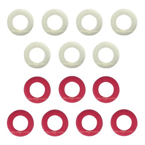 Billiard Evolution Small Rubber Bumper Rings for Pool Table - 7 Red & 7 White - Perfect for Bumper Pool Game Accessories and Table Protection