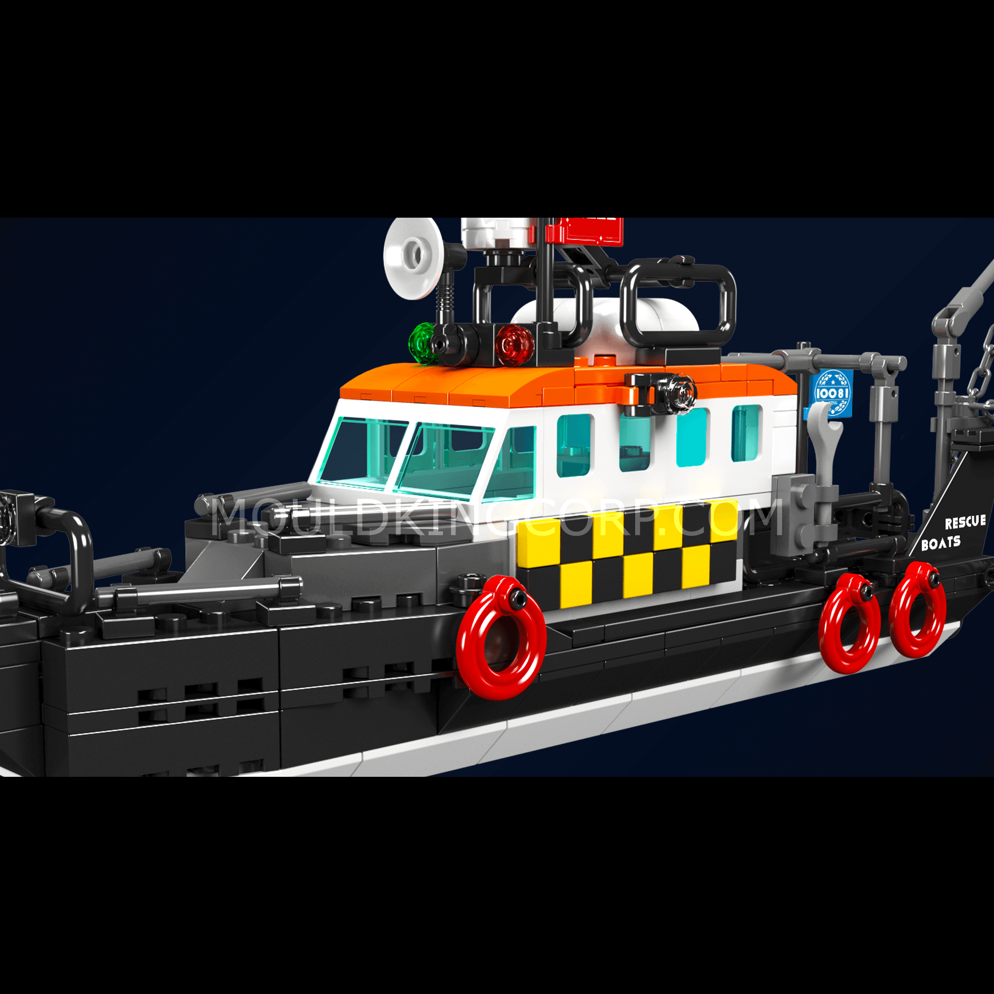 Mould King 10081 British Multi-Functional Rescue Boat Building Set - 364 PCS STEM Toy for Kids | Perfect for Creative Play, Birthday Gifts & Educational Activities