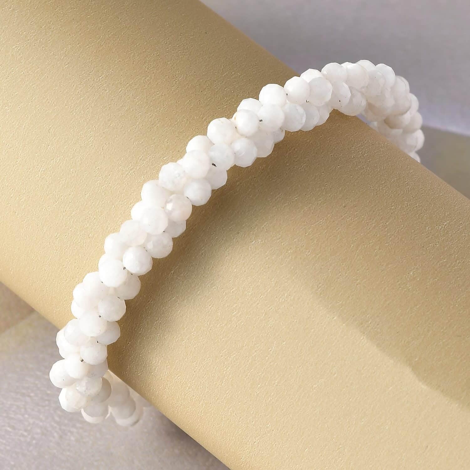 Rainbow Moonstone 925 Sterling Silver Platinum Plated Beaded Bracelet for Women | Elegant Jewelry Gift for Birthday, Anniversary & Special Occasions | 7.25