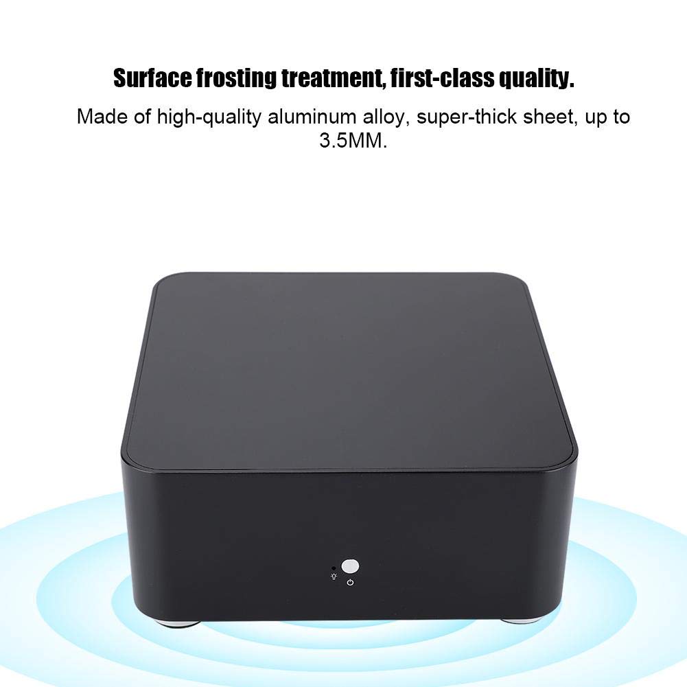 L80 Mini-ITX PC Gaming Case - Compact Aluminum Computer Case for ITX Motherboard (170x170mm) | HTPC & Gaming Builds | Black with USB 2.0 | Perfect for Small Spaces & Home Theater Setups
