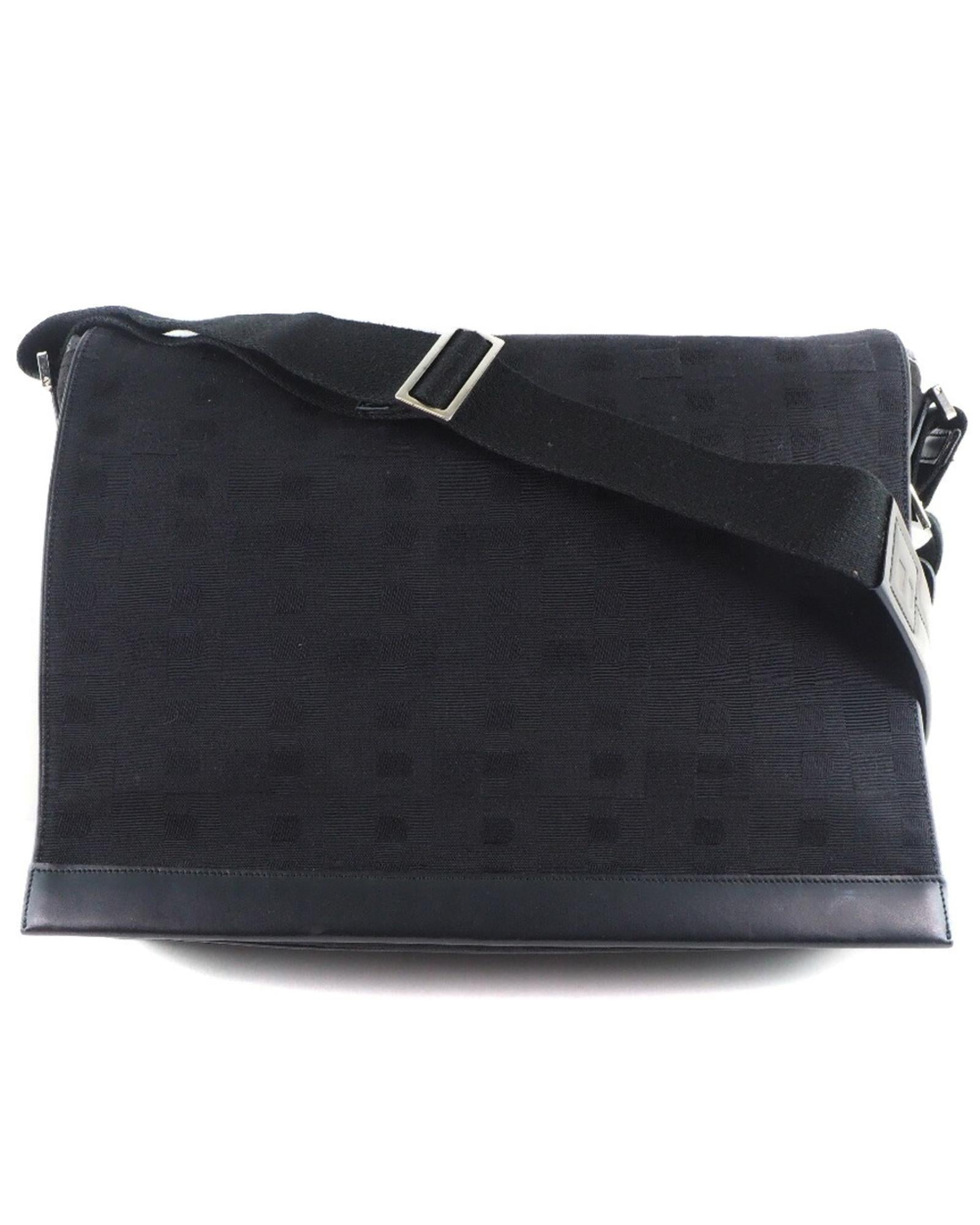 Stylish Black Canvas & Leather Messenger Bag for Men & Women - Perfect for Work, Travel & Daily Commute