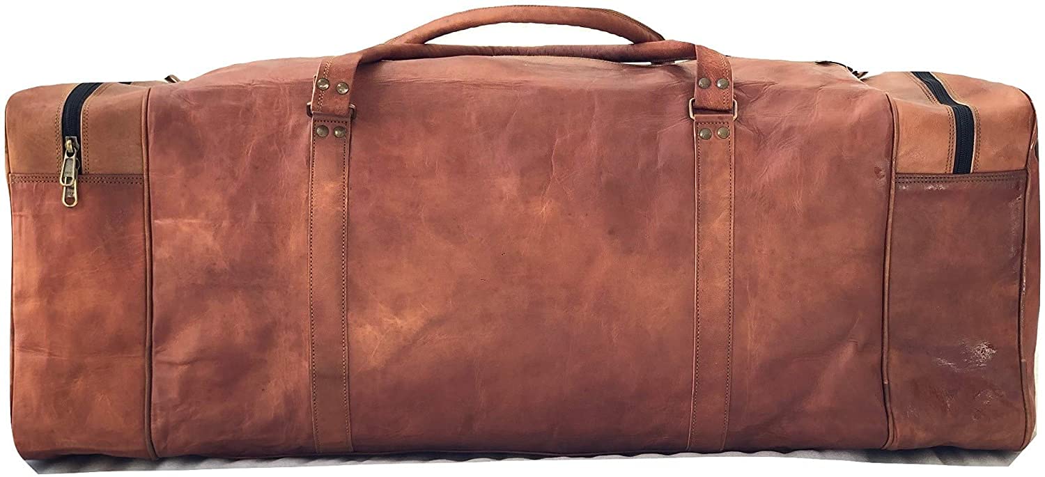 Premium Leather Duffle Bag for Men & Women - 30 Inch Large Travel Weekender, Gym Sports Duffel Luggage - Perfect for Business Trips, Gym Workouts & Weekend Getaways
