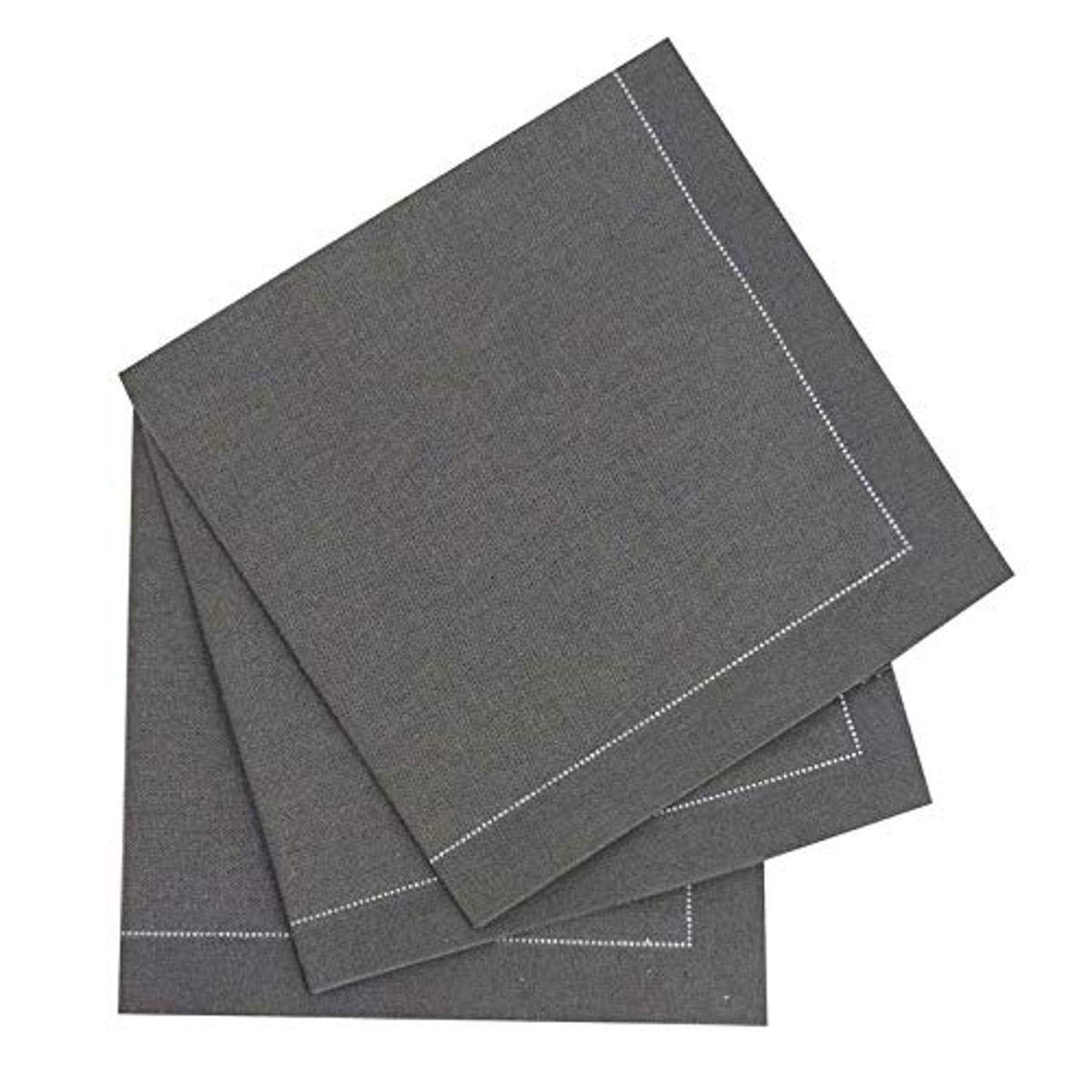 Premium Silver Grey Cotton Table Napkins - 200 Pack (7.9