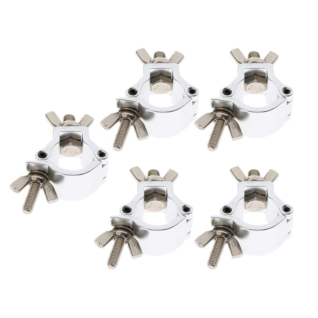 5-Pack Heavy Duty Metal Hook Clamps for DJ Lighting - 10kg Load Capacity, Silver Finish - Perfect for Stage Lights, Disco Bars & Event Equipment Hanging