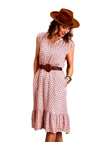 Floral Cottage Dress for Women - Red, XS | Perfect for Summer Outfits, Beach Vacations & Boho Chic Style