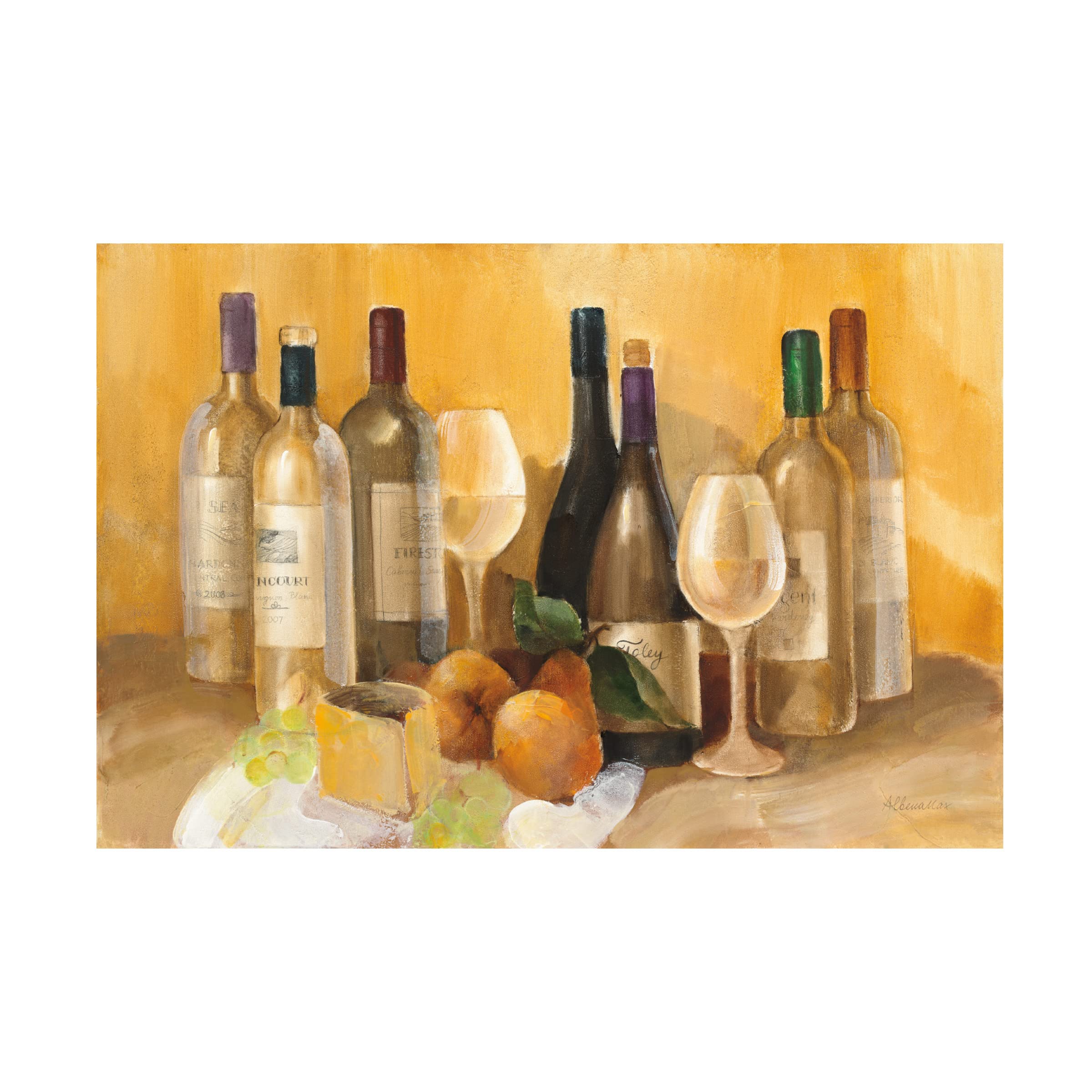 Trademark Fine Art 'Wine and Fruit II v2' Canvas Wall Art Print by Albena Hristova - Perfect for Dining Room, Kitchen Decor & Home Interior Design