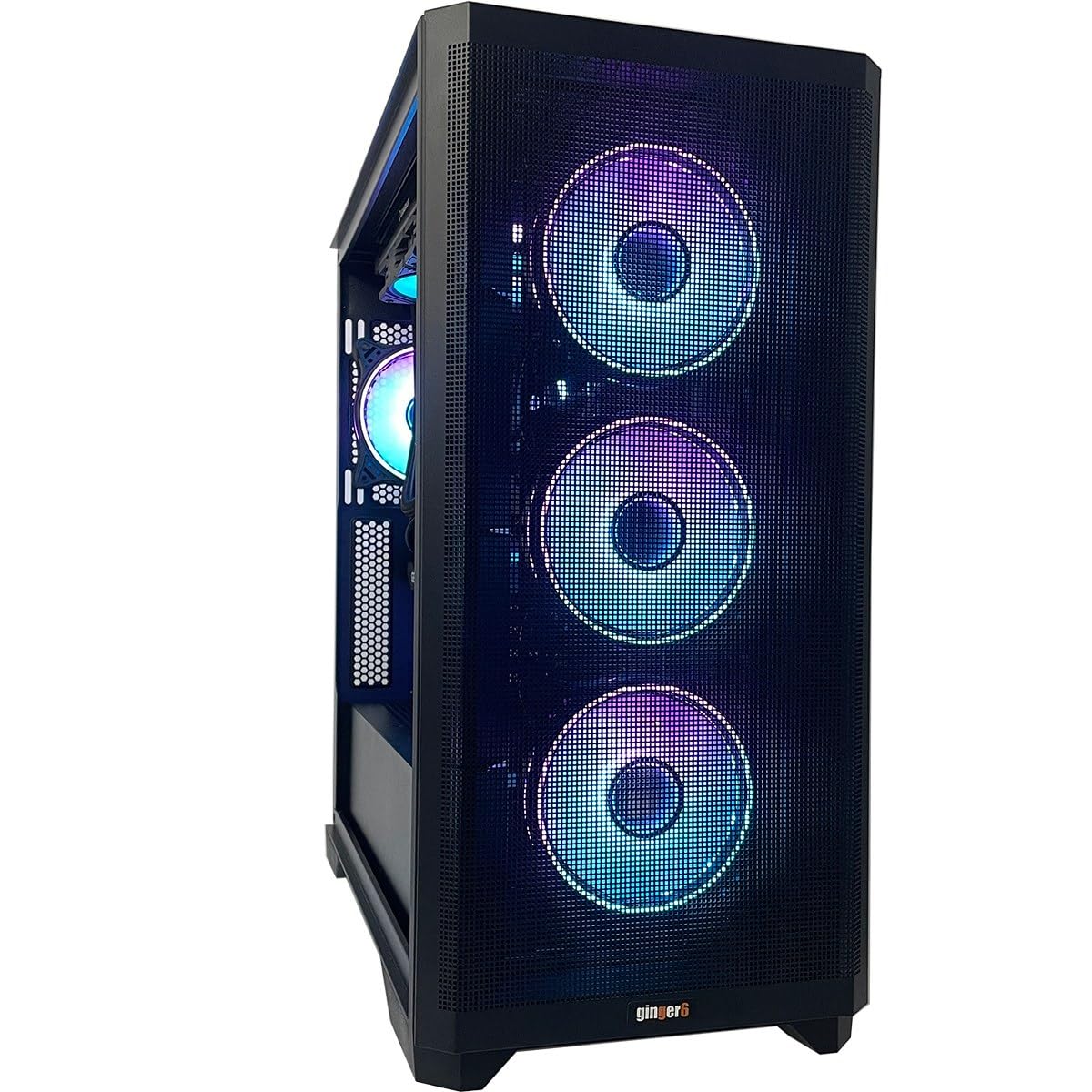 Ginger6 Gaming PC Desktop 14ZH55P-6PX - Intel Core i7-14700F, AMD Radeon RX 7600 8GB GPU, 4TB NVMe SSD, 16GB DDR5 RAM, Z790 Motherboard, WiFi 6E, Liquid Cooling, Win 11 Home - Perfect for 4K Gaming, Streaming & Content Creation