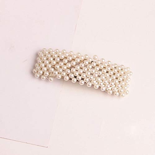 Elegant Korean Pearl Hair Clip for Women - Silver Snap Barrette Hairpin, Fashion Hair Accessories for Wedding, Party & Everyday Styling