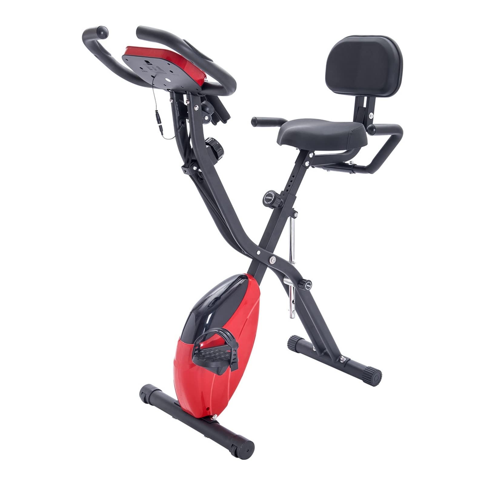BZGWECD Folding Exercise Bike for Home Gym - Adjustable 10-Level Resistance Upright & Recumbent X-Bike with Arm Bands & Backrest - Perfect for Small Spaces, Cardio Workouts & Physical Therapy (Color: A)
