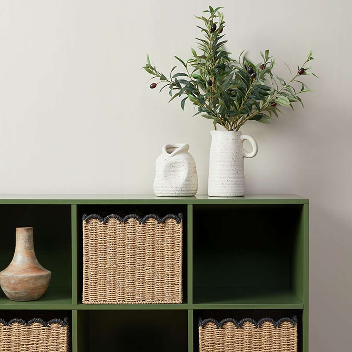 Watson 8-Cube Storage Organizer - Olive Green, Modern Bookshelf for Living Room, Bedroom, or Office Storage Solution