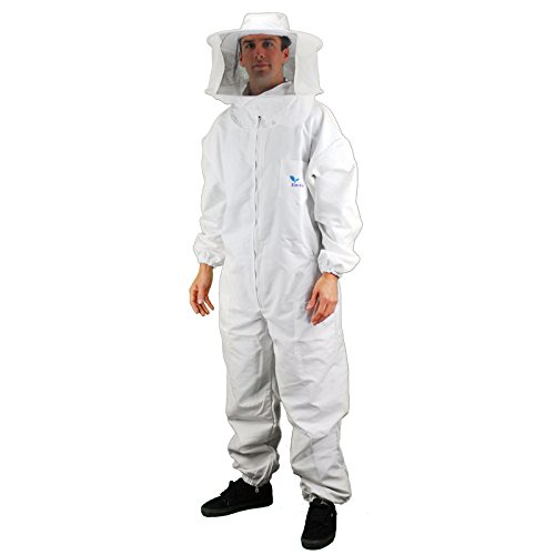 Professional Beekeeping Suit for Adults - Eco-Keeper Round Hood Beekeeper Suit with Veil (Large) - Full Protection Beekeeping Gear for Hive Inspection & Honey Harvesting