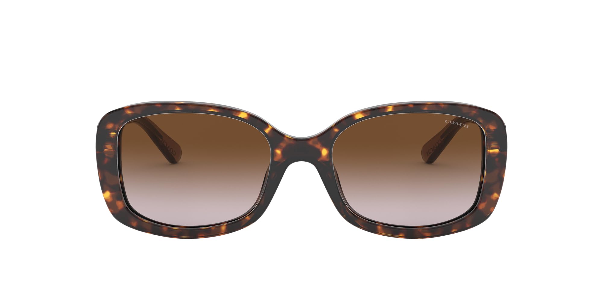 Coach HC8278 Sunglasses for Women - Dark Tortoise/Brown Gradient Lenses, 53mm UV Protection - Perfect for Driving, Beach & Outdoor Activities