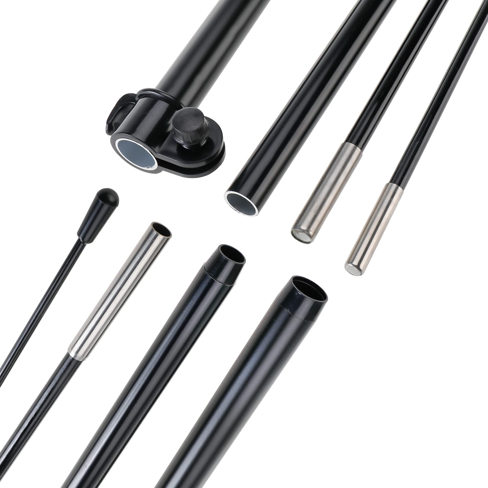 Flag Pole Kit - Teardrop & Swooper Windless Feather Flag Set with 4 Flagpoles (2 Aluminum & 2 Fiberglass Poles) + Ground Spike - Perfect for Outdoor Advertising, Sports Events, and Business Promotions